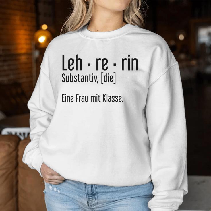 Women's Teacher Leh-Re-Rin Ein Frau Mit Klasse Sweatshirt Frauen Lustige Geschenke