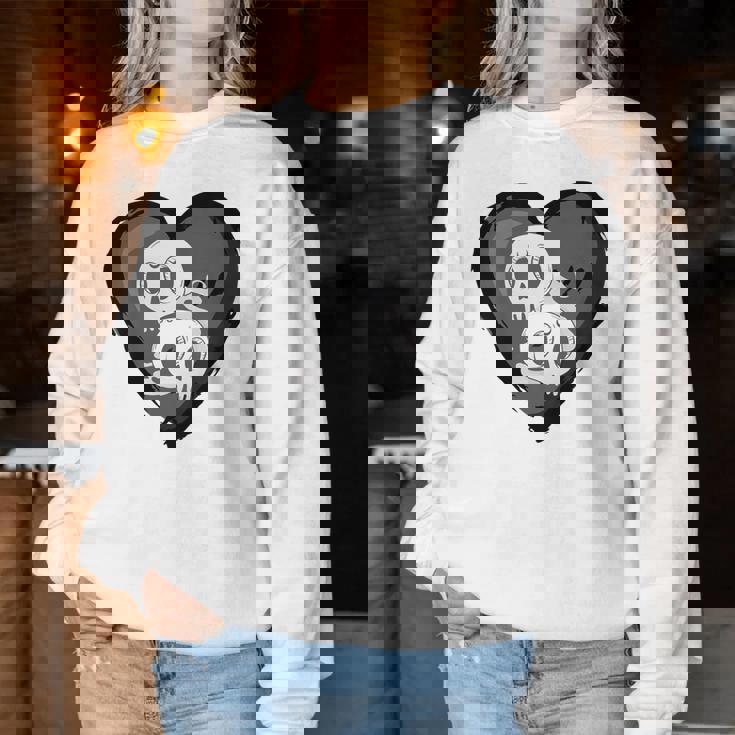 Youth Goth Kid Black Heart & Skulls Alternative Emo Boys Or Girls Women Sweatshirt Personalized Gifts