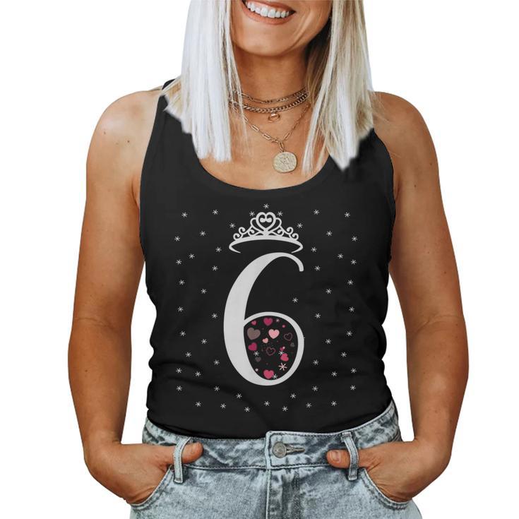 6 Herzen Krone 6 Jahre Alt Happy 6Th Birthday Mädchen Frauen Tank Top Frauen