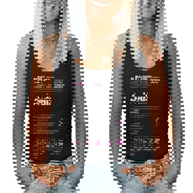 Anahi Name For Anahi Sarcastic Nutrition Facts Women Tank Top