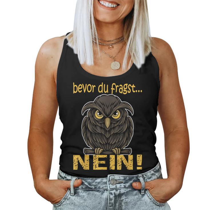 Bevor Du Fragst Nein Women's Children's Owl Tank Top Frauen