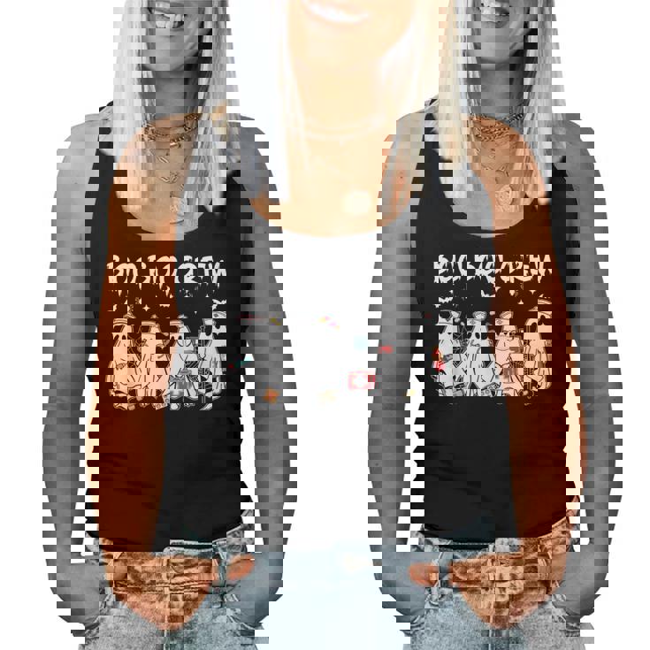 Boo Boo Crew Cute Ghost Nurses Halloween Scrub Top Women Tank Top