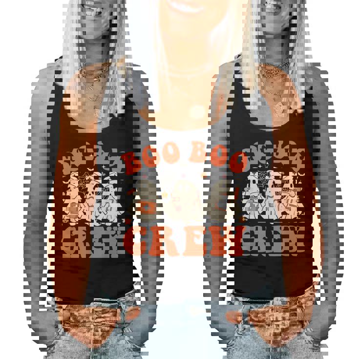 Boo Boo Crew Nurse Ghost Scrub Top Nursing Halloween Costume Women Tank Top