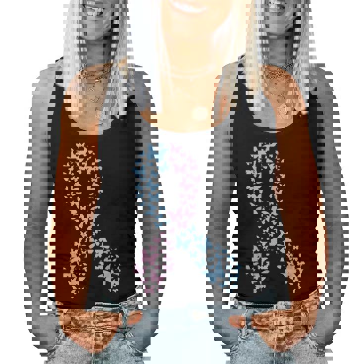 Butterfly Ribbon Pregnancy And Infant Loss Awareness Month Women Tank Top