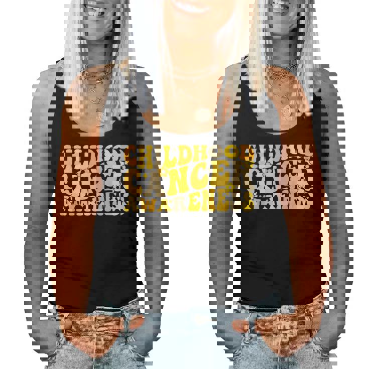 Childhood Cancer Awareness Rainbow Awareness Ribbon Women Tank Top