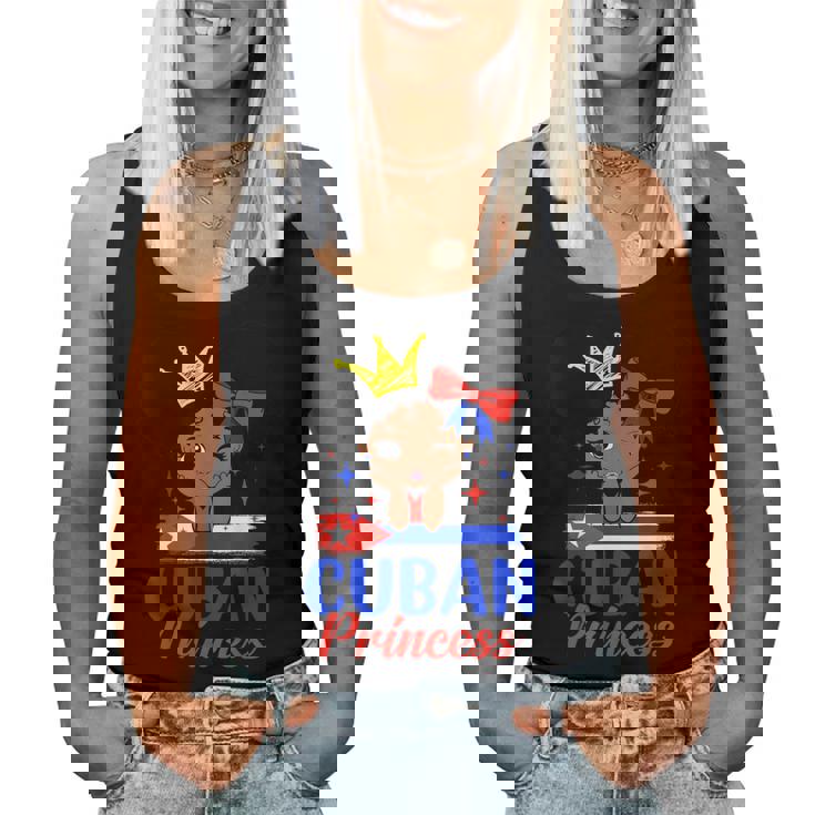 Cuban Princess Cuba Girl Melanin Cute Cuban Flag Women Tank Top