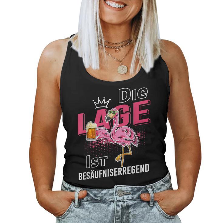 Die Lage Ist Besaffniserregend Saufen Flamingo Beer S Tank Top Frauen