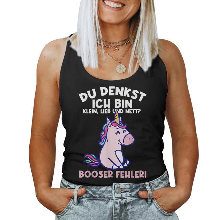 Du Denkst Ich Bin Klein Lieb Und Nett Einhorn Girl's Women's Tank Top Frauen