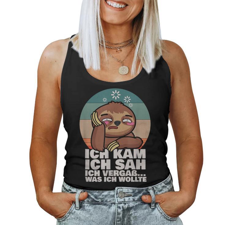 Sloth Ich Kam Ich Sah Ichergaß Was Ich Wollte Tank Top Frauen