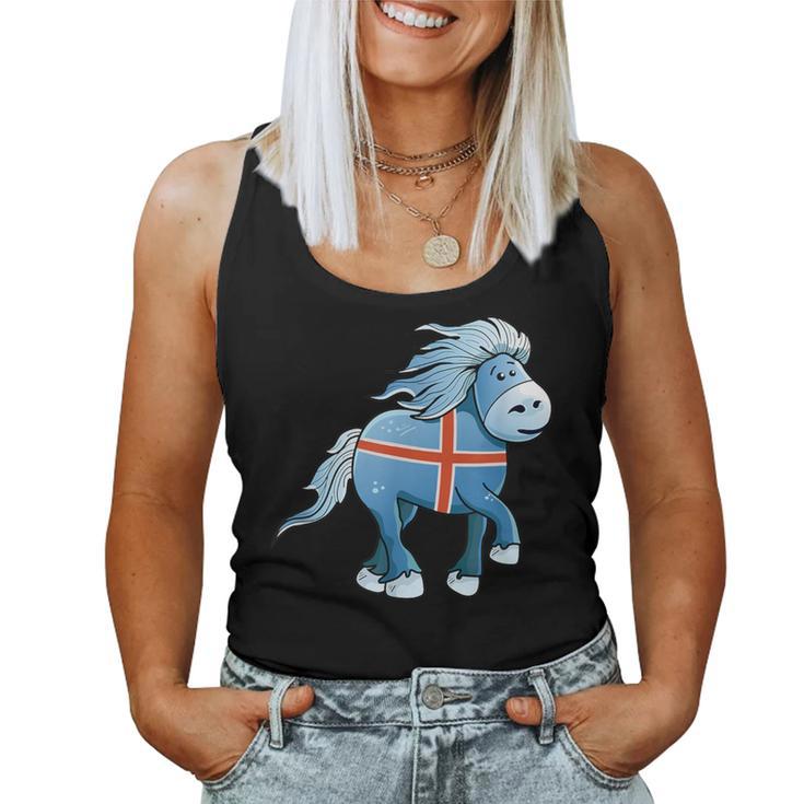 Icelandic Horse Islandpony Tölten Island Flag Tank Top Frauen