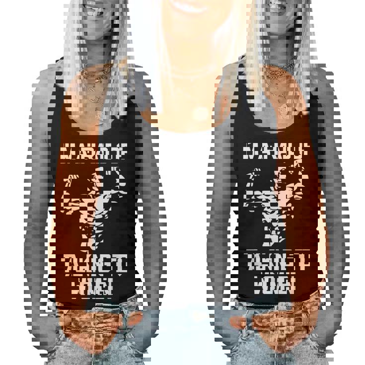 I'm Afraid Of Talking To Divertido Entrenamiento Muscular Para Gimnasio Camiseta sin mangas para mujer
