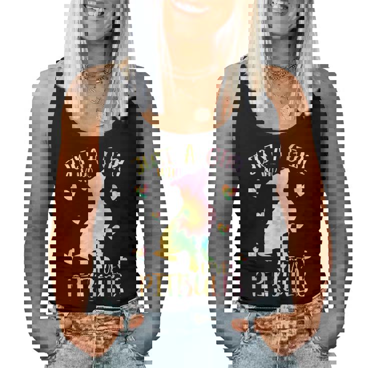 Just A Girl Who Loves Pitbulls Tie Dye Pitbull N Girls Women Tank Top