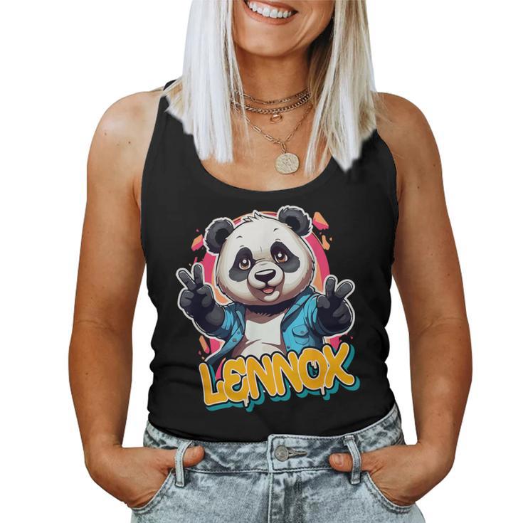 Lennox Beautiful Boys' Name With Cute Panda Tank Top Frauen