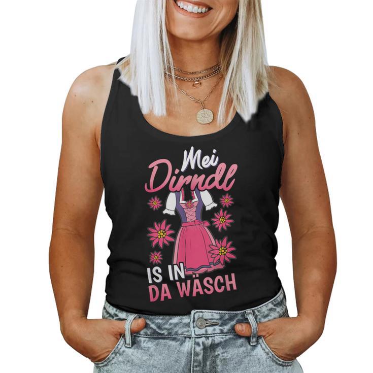 Mei Dirndl Is In Da Wäsch Edelweiss Tracht Women's S Tank Top Frauen