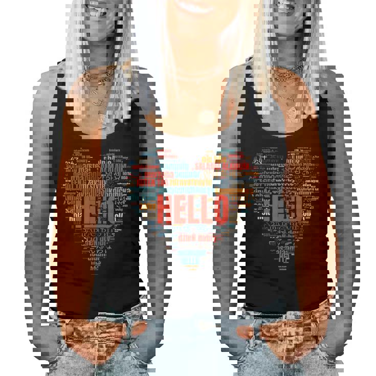 Multilingual Teacher Hello In Different Languages Women Tank Top