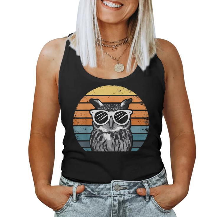 Owl With Sunglassesintage Tank Top Frauen