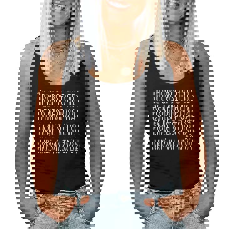 The Purpose Fotr This Post Menopausal Woman Harris Walz 2024 Women Tank Top