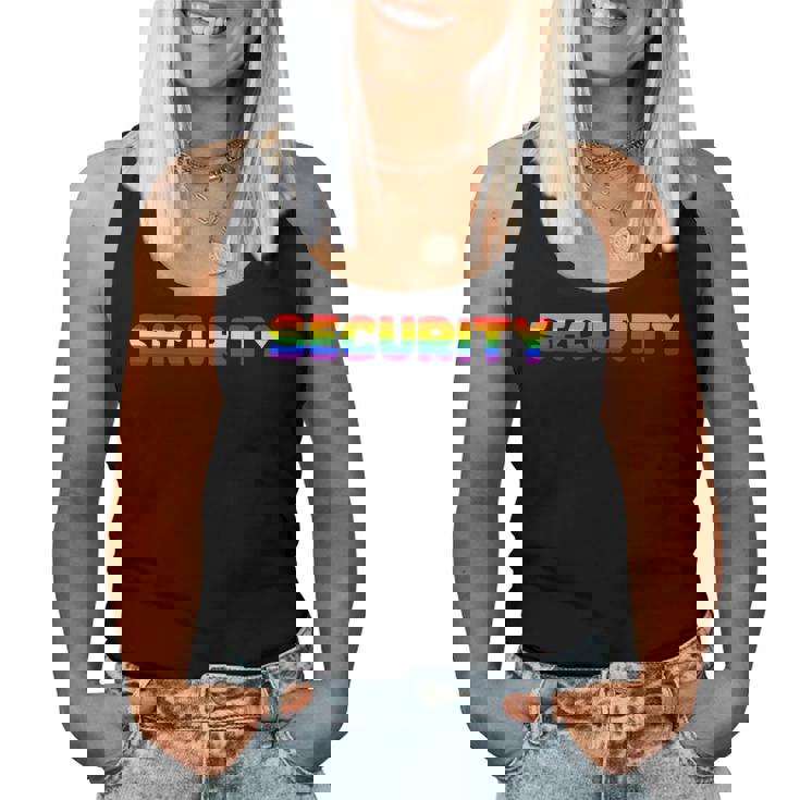 Rainbow Flag Lgtbq That Says Security Women Tank Top