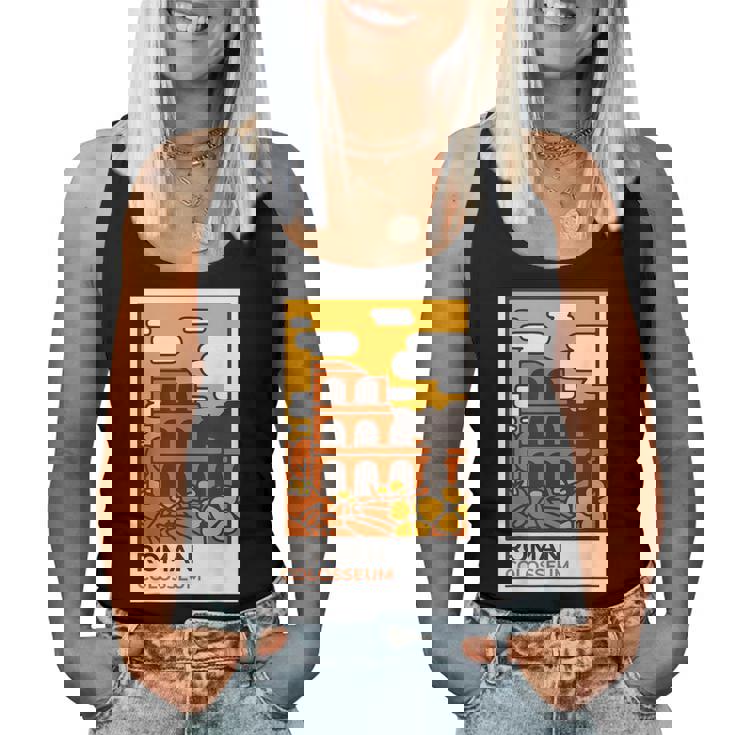 Regalos Del Imperio Romano Antiguo Y Lindo Coliseo De Roma De Dibujos Animados Camiseta sin mangas para mujer