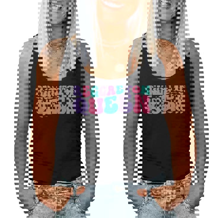 Reggaeton Queen Para Retrointage Ondulado Groovy Camiseta sin mangas para mujer