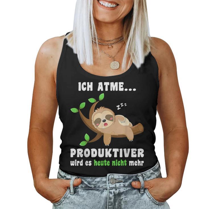 Sloth Sleep Ich Atme Produktiver Sloth Tank Top Frauen