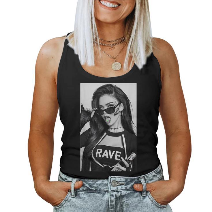 Techno Girl Rave Festival Techno Tank Top Frauen