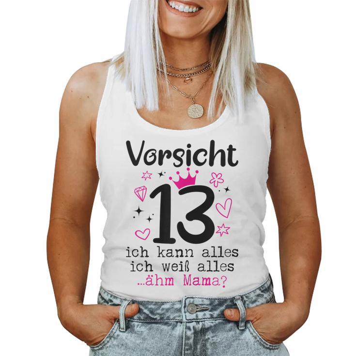 13Th Birthday Girl -Orsicht 13 Years Nager Tank Top Frauen