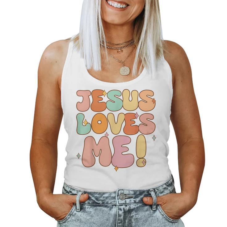 Boys Jesus Loves Me- Groovy Toddler Girl Kid Christian Women Tank Top