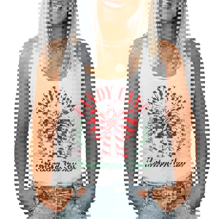 Candy Cane Crew Christmas Coquette Bow Sweet Candy Xmas Girl Women Tank Top