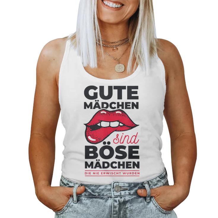 Cheeky Lips Gute Mädchen Böse Mädchen Spruch Gray Tank Top Frauen