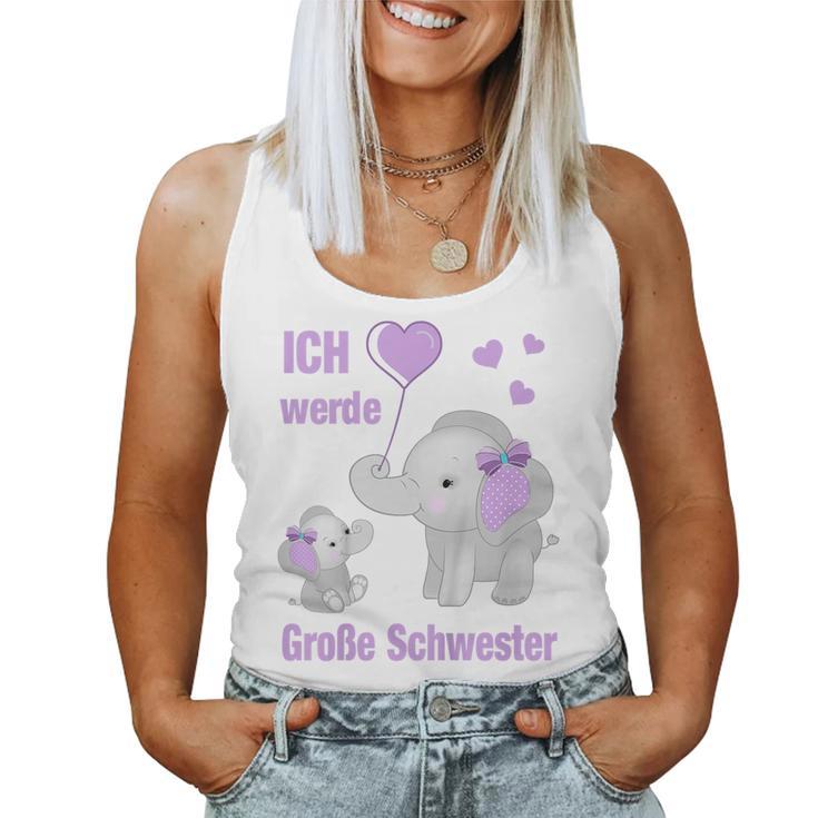 Children's Ich Werde Große Schwester Elefant Ich Werde Große Schwester Tank Top Frauen