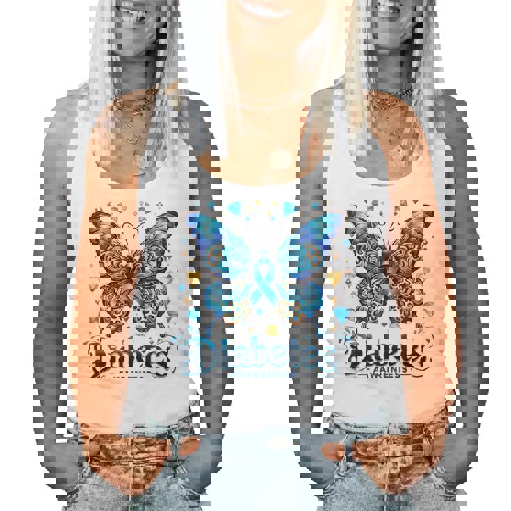 Diabetes Awareness Butterfly Diabetes Blue Ribbon T1d Women Women Tank Top Diabetes Awareness Butterfly Diabetes Blue Ribbon T1d Women Women Tank Top