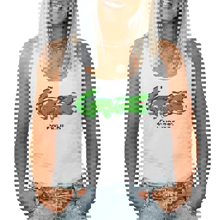 Globo De Cocodrilo Low Cost Divertido Sarcasmo De Marca Sarcástico Cuello Camiseta sin mangas para mujer