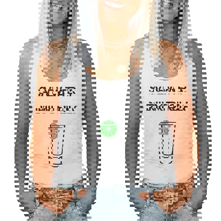 Humour Drinking Tequila Save Water Drink Tequila Canotta da donna