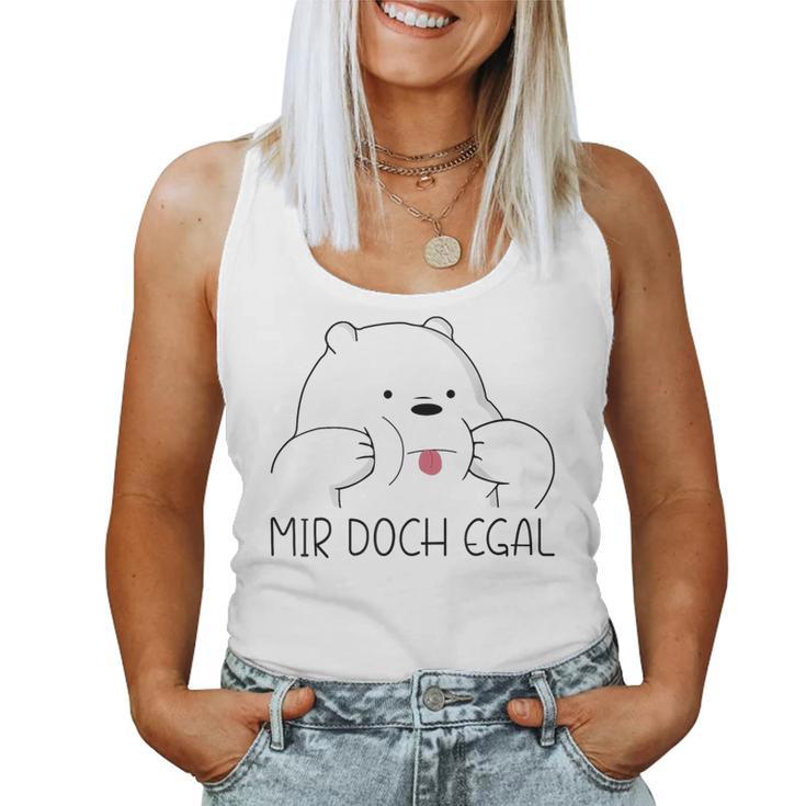 Mir Doch Egal Bär Slogan Women's Tank Top Frauen