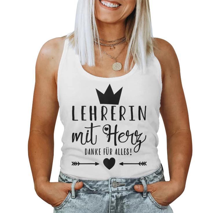 Women's Beste Tehrerin Der Welt Thank You With Heart S Tank Top Frauen