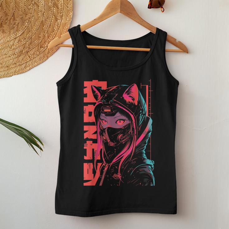 Anime Manga Punk Neko Cat Girl Cyberpunk Japanese Harajuku Tank Top Frauen Lustige Geschenke