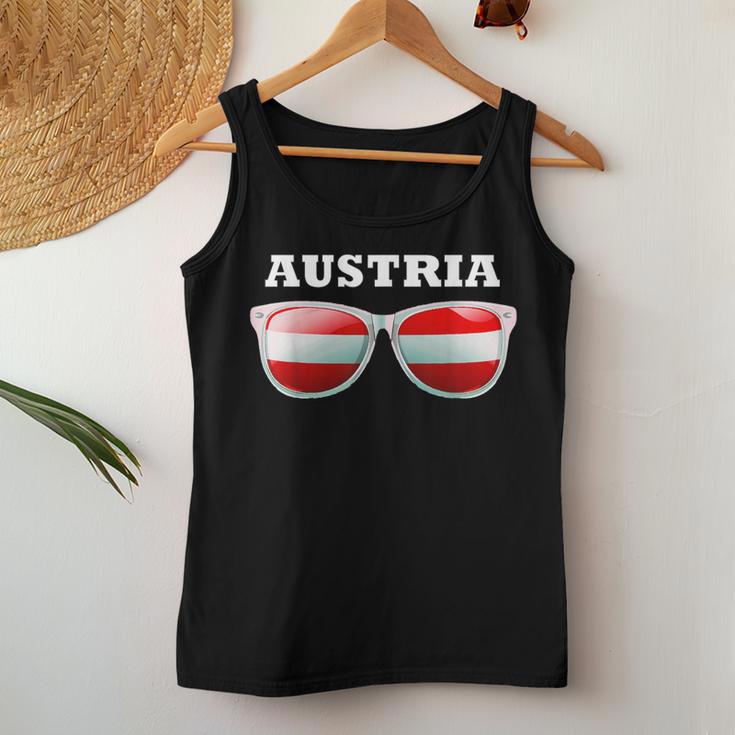 Austria Coat Of Arms Flag Glasses & Women's Austria Tank Top Frauen Lustige Geschenke