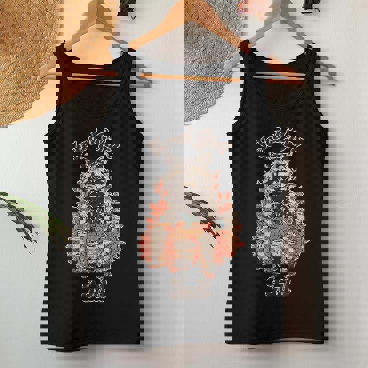 Autunno Ragazza Feral Ragazza Autunno Meme Raccoon Ragazza Canotta da donna Regalos divertidos