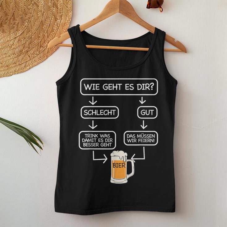 Beer Fun Wie Geht Dir Tank Top Frauen Lustige Geschenke