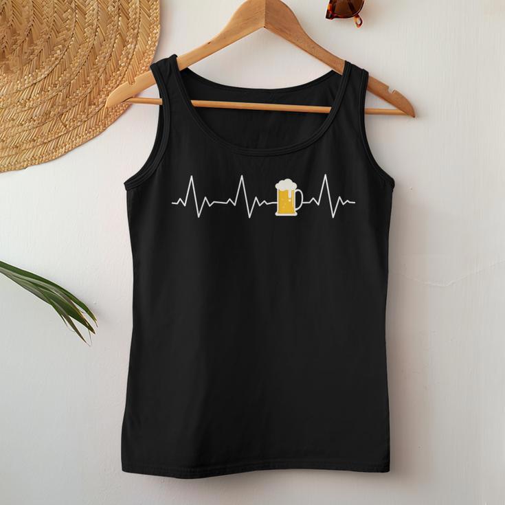 Beer Heartbeat Beer Pils Wheat Ecg Beer Drinker Tank Top Frauen Lustige Geschenke