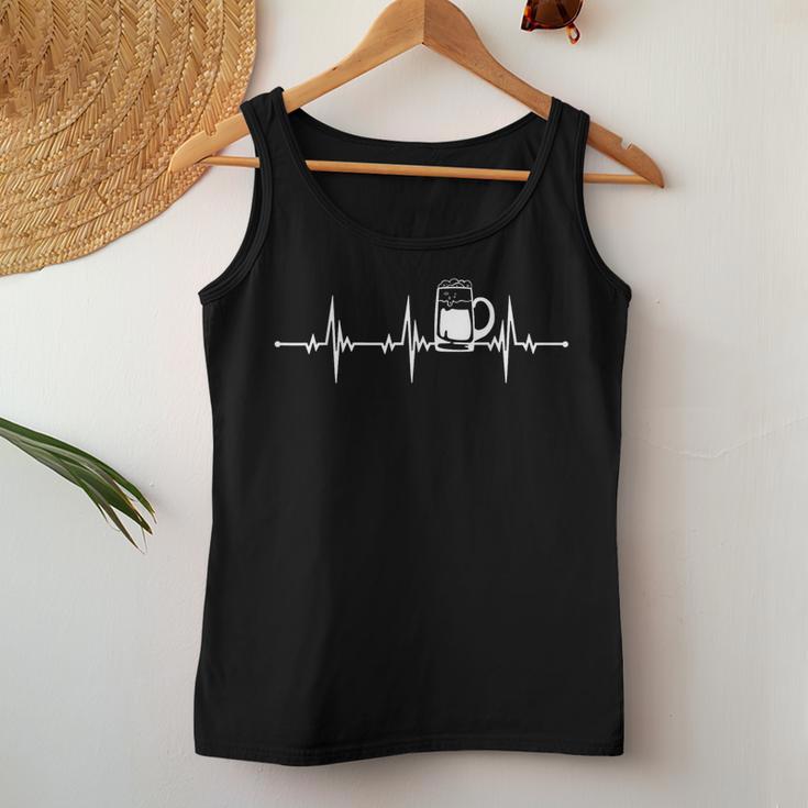 Beer Heartbeat Pulse Heartbeat Beer Tank Top Frauen Lustige Geschenke