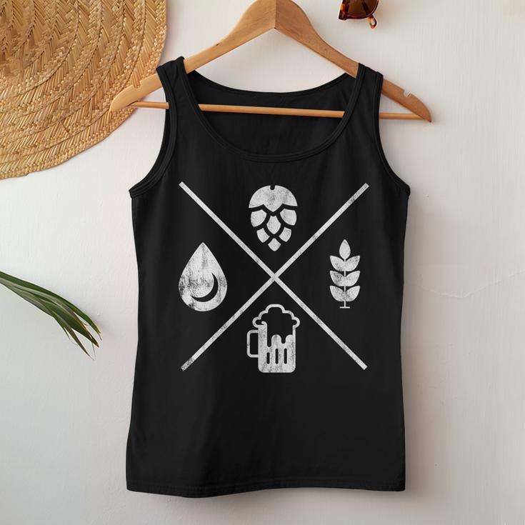 Beer Water Malt & Hops Tank Top Frauen Lustige Geschenke