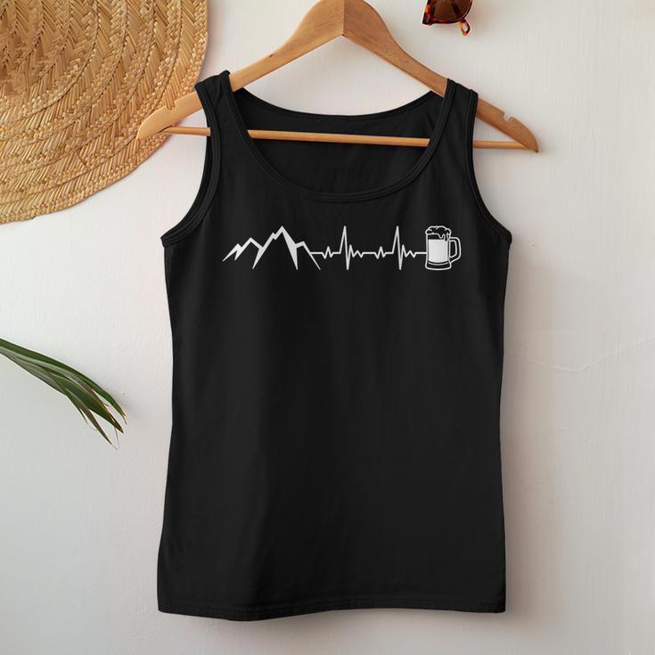 Berge Herzschlag Beer X Frequency Pulse Mountains Mountain Beer Fun Tank Top Frauen Lustige Geschenke