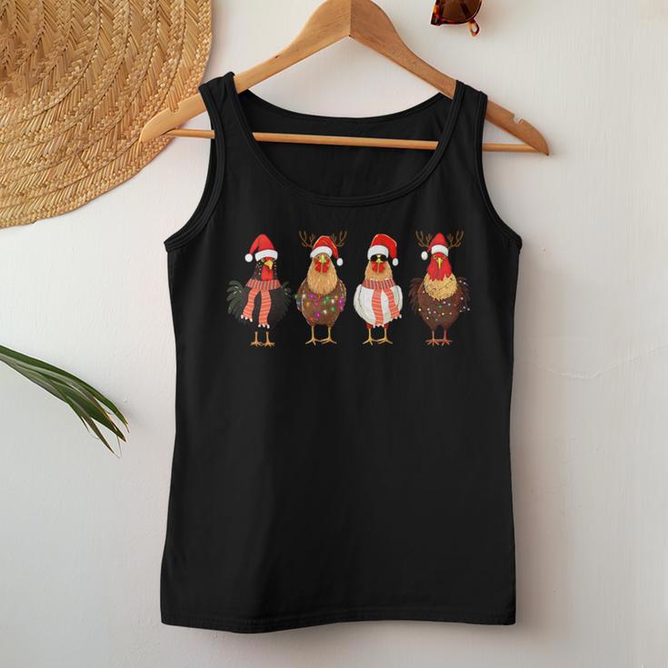 Chicken Christmas Chickens Santa Claus Xmas Women Tank Top Frauen Lustige Geschenke