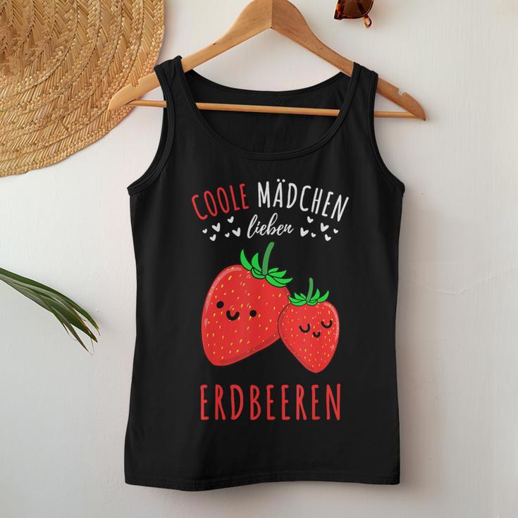 Coole Mädchen Lieben Erdbeeren Tank Top Frauen Lustige Geschenke