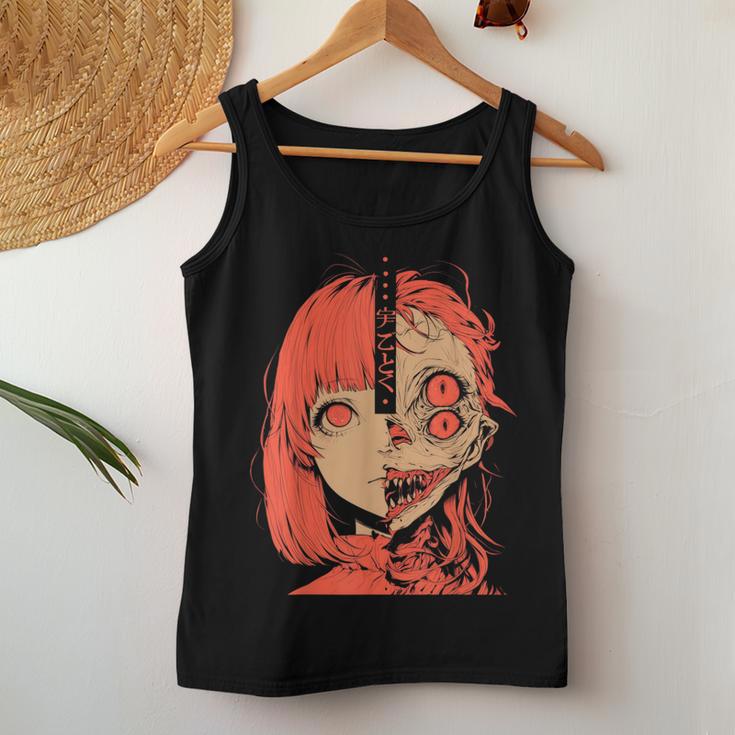 Creepy Anime Girl Japan Japanese Horror Grunge Harajuku Women Tank