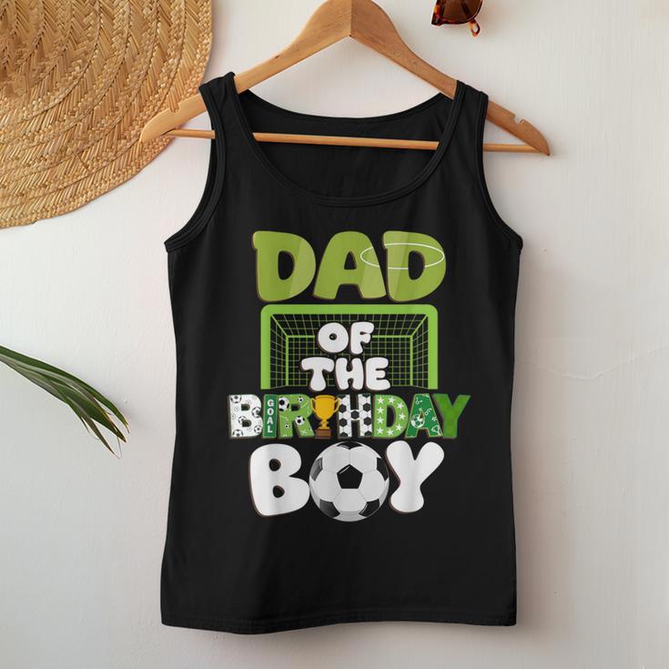 Dad And Mom Of The Birthday Boy Soccer Family Party Decor Women Tank Top Personalized Gifts