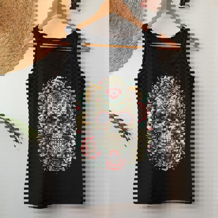 De Los Muertos Day Of The Dead Sugar Skull Halloween Women Women Tank Top Personalized Gifts
