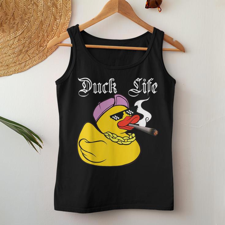 Duck Life Gangster Quietscheente Lustiges Ente Tank Top Frauen Lustige Geschenke